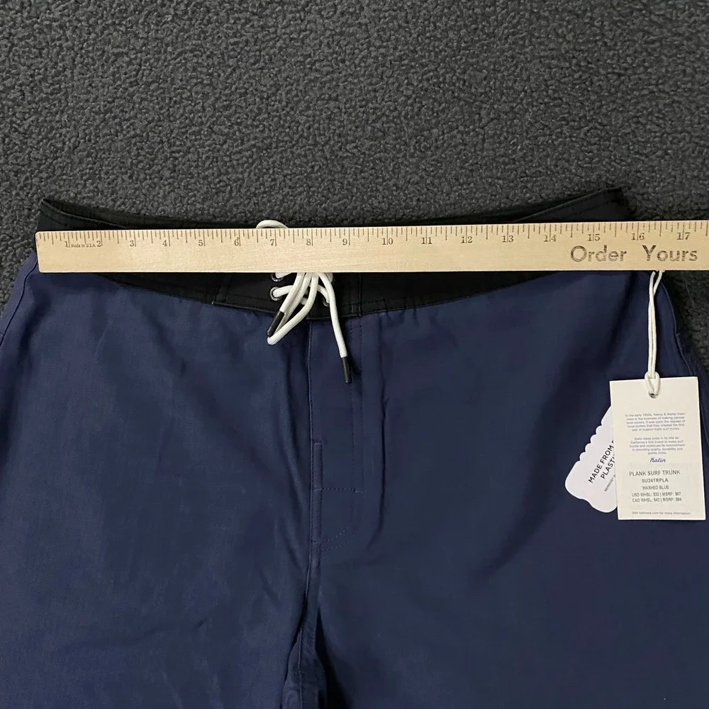 Katin Plant Surf Trunk Mens 32 Blue No Liner Stretch Board Short Swim Hybrid